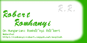 robert romhanyi business card